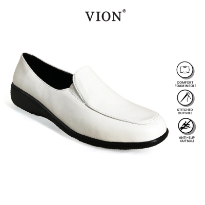 White PVC Leather Nurse Formal Shoes Ladies FM-65531